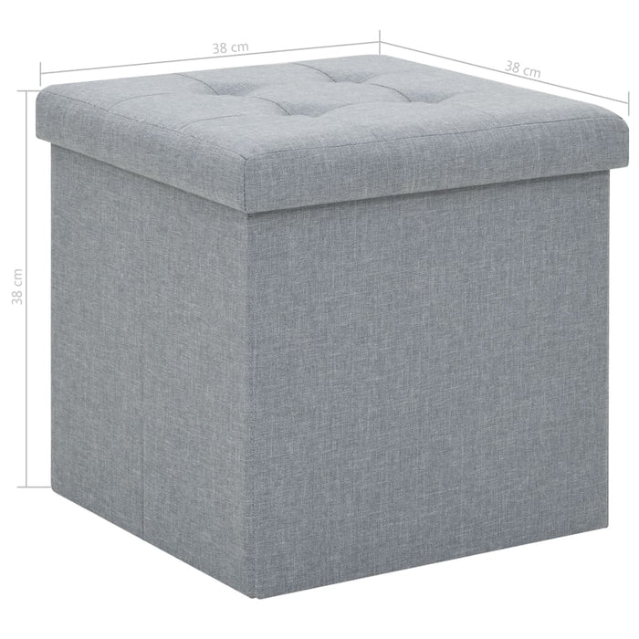 Taburete de depozitare pliabile, 2 buc., gri deschis, textil - WALTI WALTI