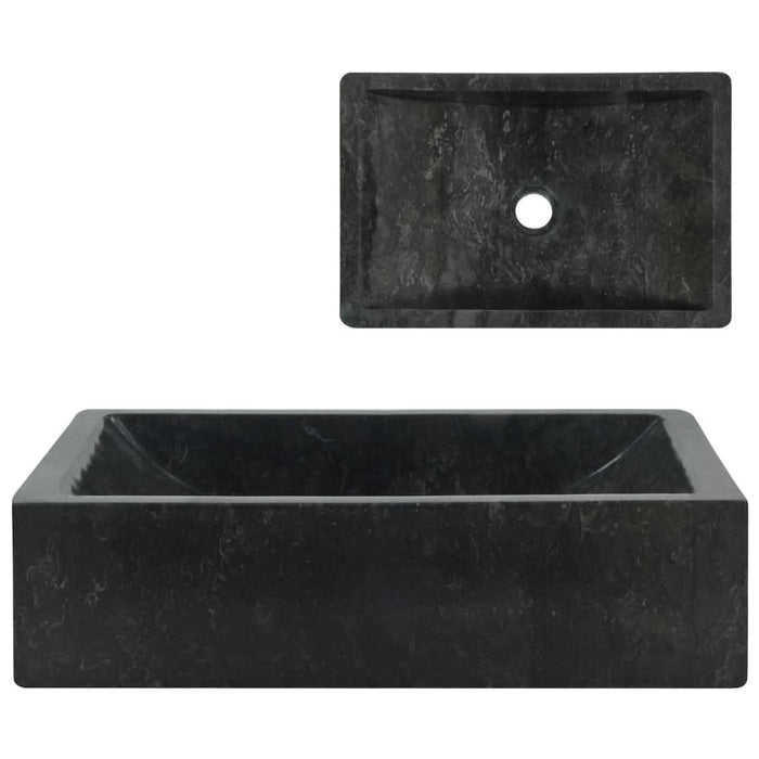 Chiuvetă, negru extralucios, 45x30x12 cm, marmură - WALTI WALTI