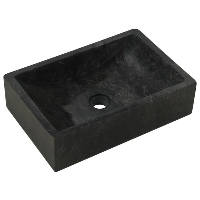 Chiuvetă, negru extralucios, 45x30x12 cm, marmură - WALTI WALTI