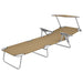 Șezlong de plajă pliabil cu baldachin, gri taupe, oțel - WALTI WALTI