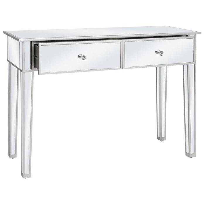 Masă consolă tip oglindă, MDF și sticlă, 106,5 x 38 x 76,5 cm WALTI