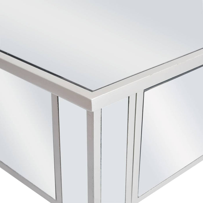 Masă consolă tip oglindă, MDF și sticlă, 106,5 x 38 x 76,5 cm WALTI