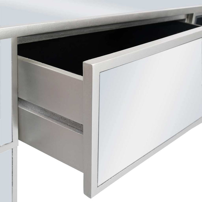 Masă consolă tip oglindă, MDF și sticlă, 106,5 x 38 x 76,5 cm WALTI