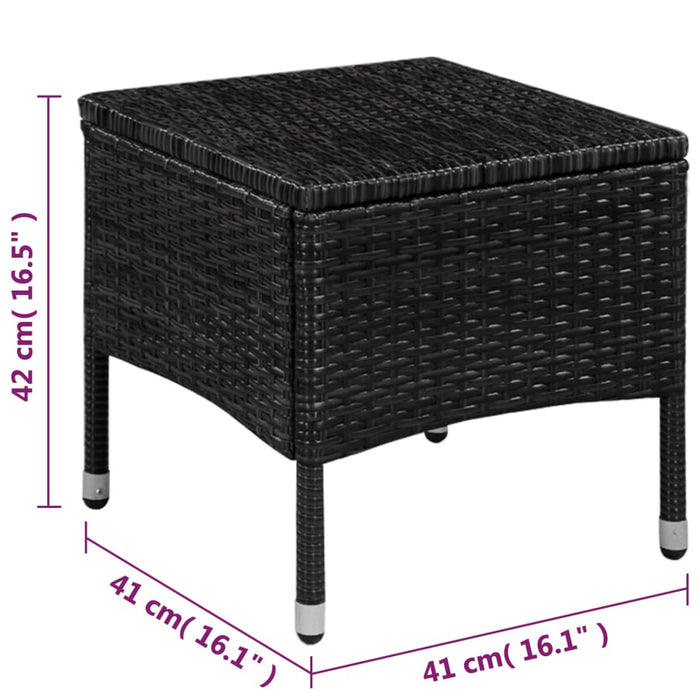 Set mobilier bistro, 3 piese, negru, poliratan - WALTI WALTI