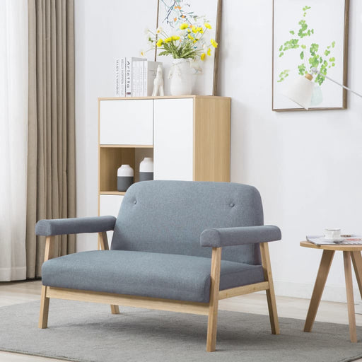 Canapea cu 2 locuri, gri deschis, material textil - WALTI WALTI