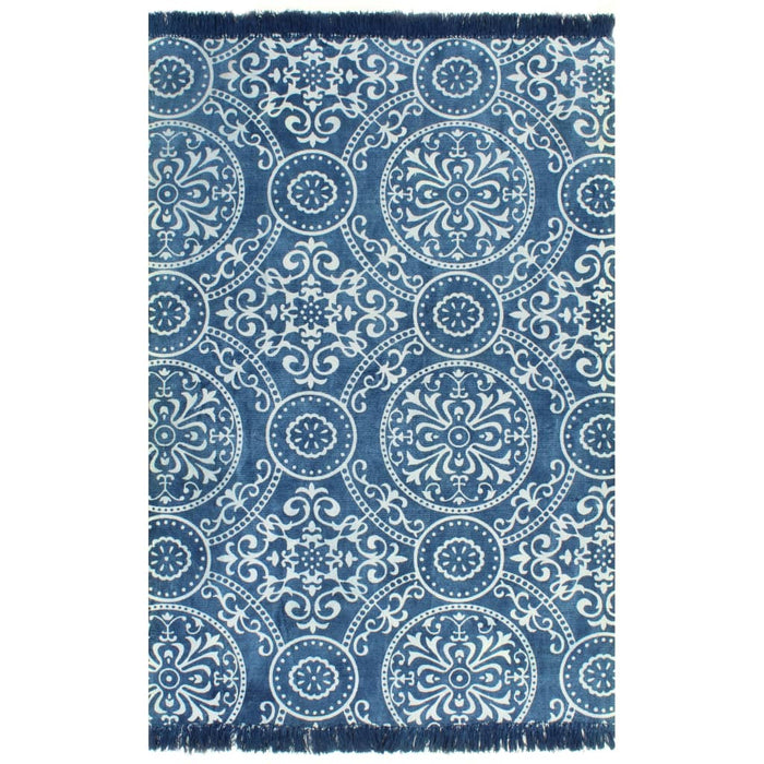 Covor Kilim, albastru, 120 x 180 cm, bumbac, cu model WALTI