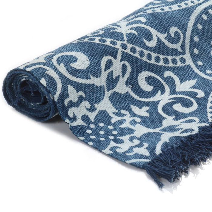 Covor Kilim, albastru, 120 x 180 cm, bumbac, cu model WALTI