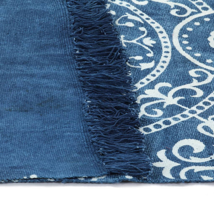 Covor Kilim, albastru, 120 x 180 cm, bumbac, cu model WALTI