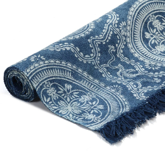 Covor Kilim, albastru, 160x230 cm, bumbac, cu model WALTI