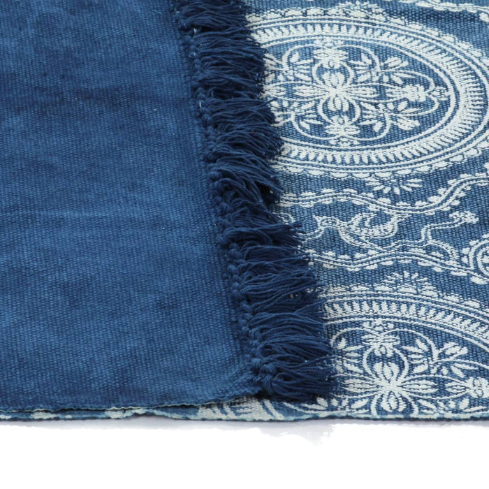 Covor Kilim, albastru, 160x230 cm, bumbac, cu model WALTI