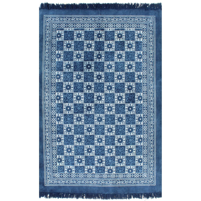 Covor Kilim, albastru, 160 x 230 cm, bumbac, cu model WALTI