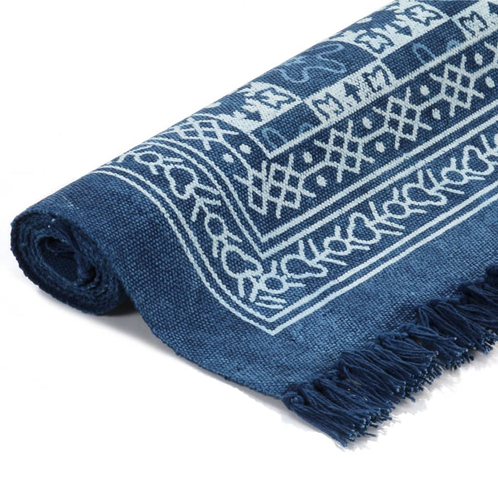 Covor Kilim, albastru, 160 x 230 cm, bumbac, cu model WALTI