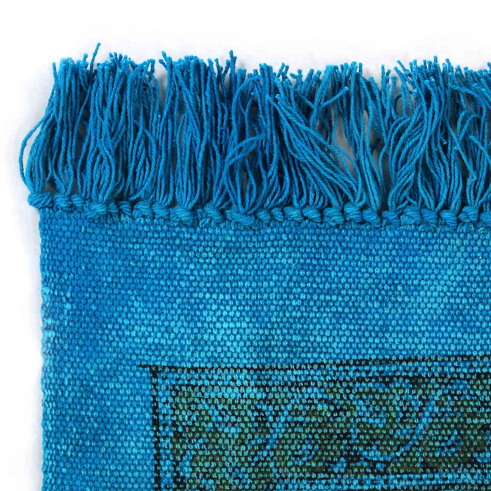 Covor Kilim, turcoaz, 160 x 230 cm, bumbac, cu model WALTI