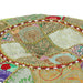 Fotoliu puf din petice, verde, 40x20 cm, bumbac, rotund, manual - WALTI WALTI