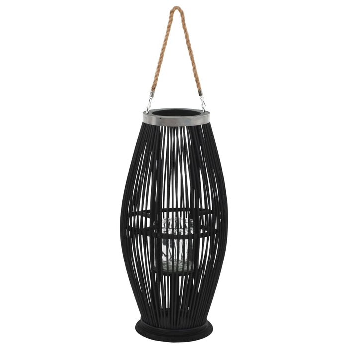 Suport de lumânări suspendat tip felinar, negru, 60 cm, bambus - WALTI WALTI