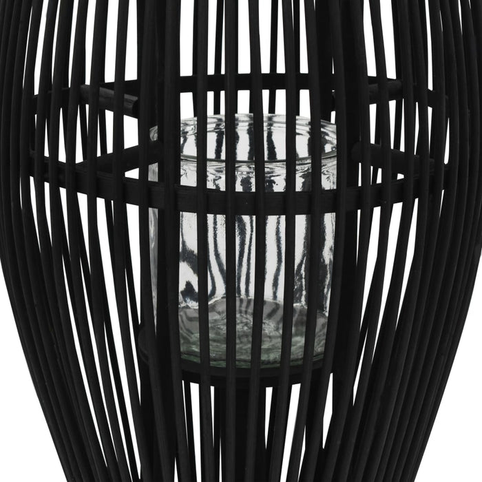 Suport de lumânări suspendat tip felinar, negru, 60 cm, bambus - WALTI WALTI