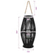 Suport de lumânări suspendat tip felinar, negru, 60 cm, bambus - WALTI WALTI