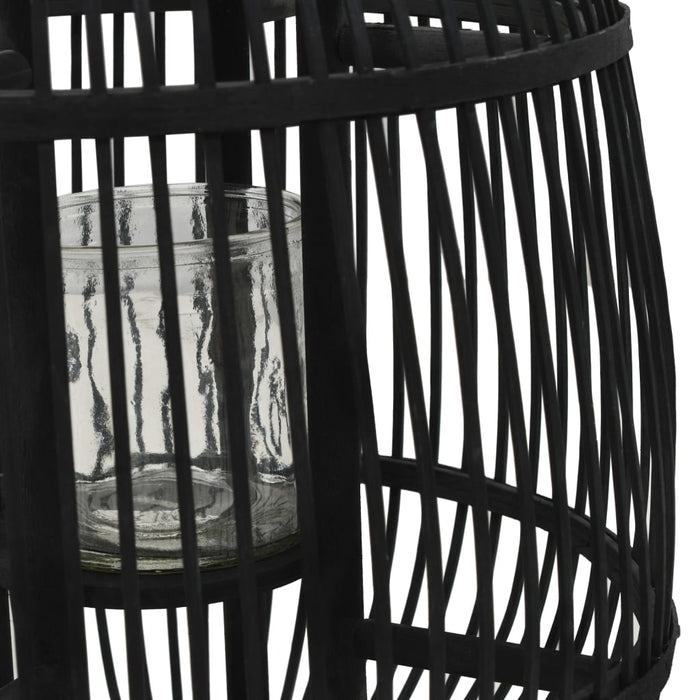 Suport lumânări tip felinar vertical, negru, bambus - WALTI WALTI
