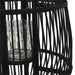 Suport lumânări tip felinar vertical, negru, bambus - WALTI WALTI
