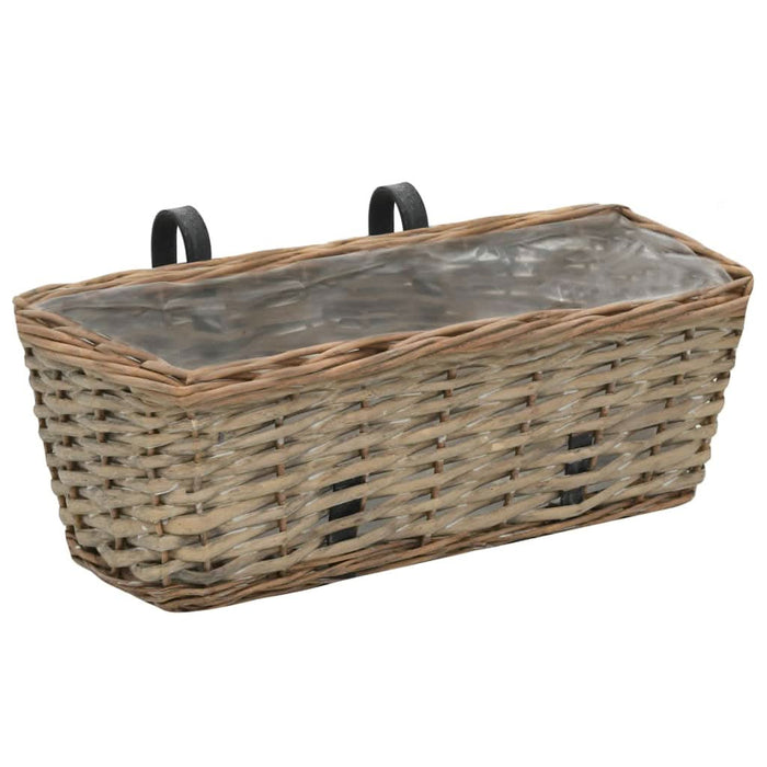 Jardinieră de balcon, 2 buc., 40 cm, răchită căptușeală PE - WALTI WALTI