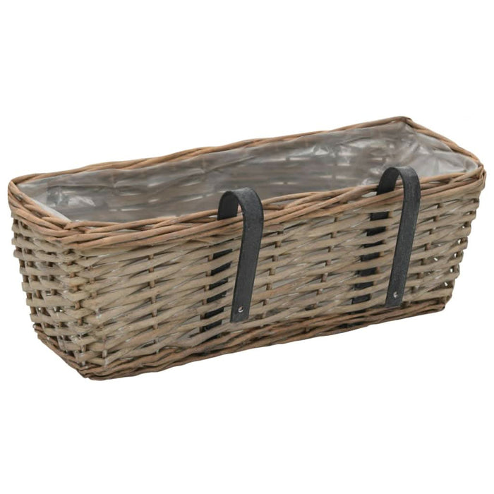 Jardinieră de balcon, 2 buc., 40 cm, răchită căptușeală PE - WALTI WALTI