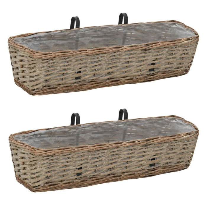 Jardinieră de balcon, 2 buc., 60 cm, răchită cu căptușeală PE - WALTI WALTI