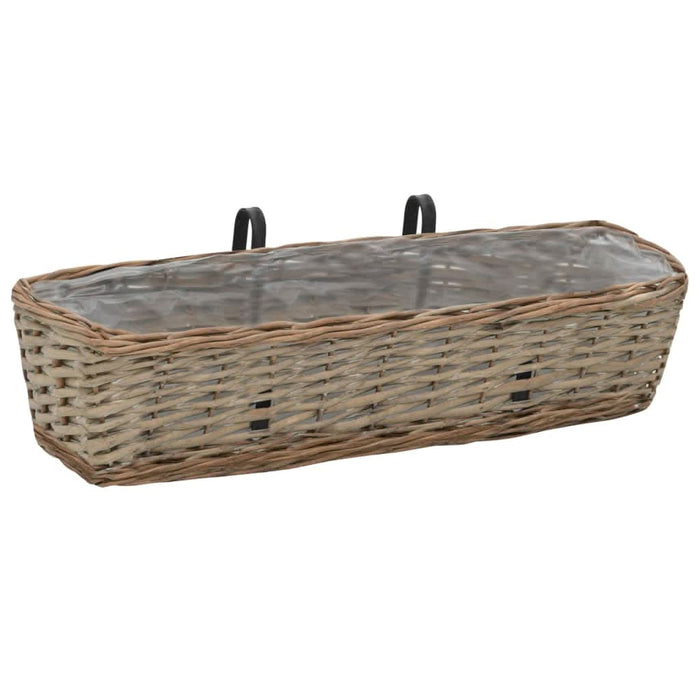 Jardinieră de balcon, 2 buc., 60 cm, răchită cu căptușeală PE - WALTI WALTI