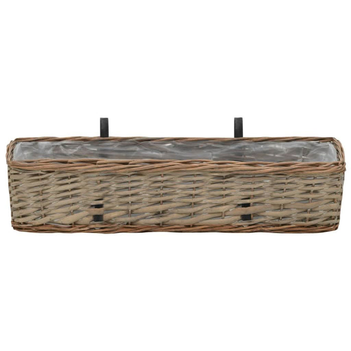 Jardinieră de balcon, 2 buc., 60 cm, răchită cu căptușeală PE - WALTI WALTI