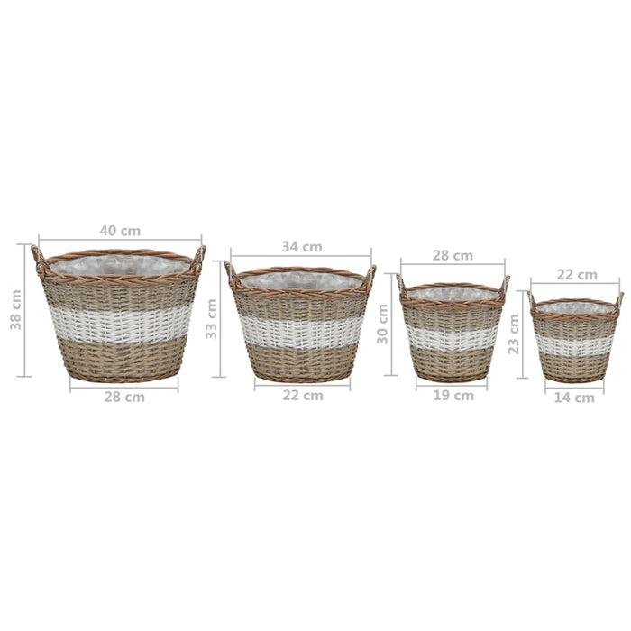 Strat înălțat, 4 buc., răchită cu căptușeală PE - WALTI WALTI