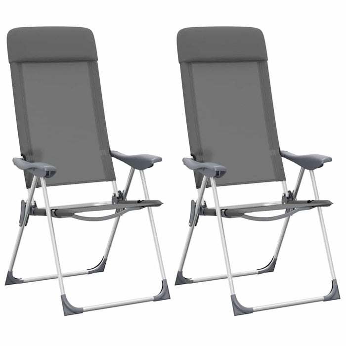 Scaune de camping pliante, 2 buc, gri, aluminiu - WALTI WALTI