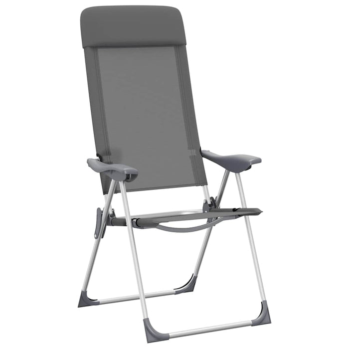 Scaune de camping pliante, 2 buc, gri, aluminiu - WALTI WALTI