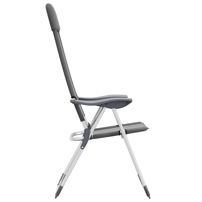 Scaune de camping pliante, 2 buc, gri, aluminiu - WALTI WALTI