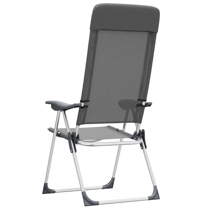 Scaune de camping pliante, 2 buc, gri, aluminiu - WALTI WALTI