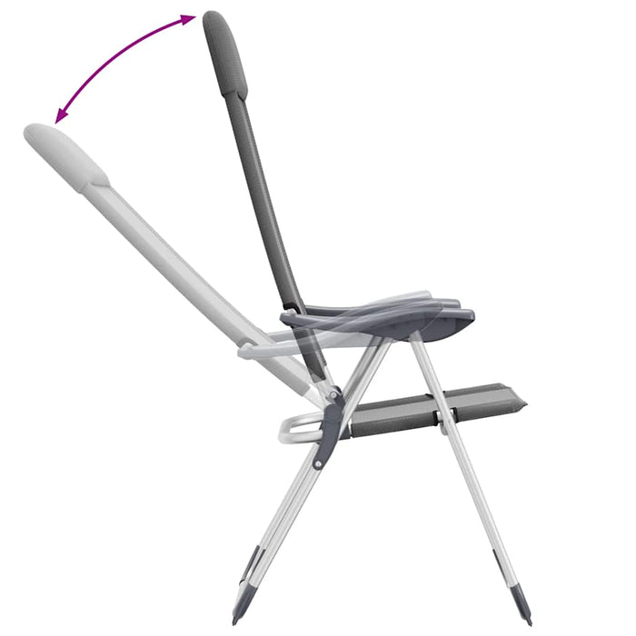 Scaune de camping pliante, 2 buc, gri, aluminiu - WALTI WALTI