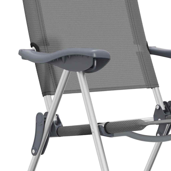 Scaune de camping pliante, 2 buc, gri, aluminiu - WALTI WALTI