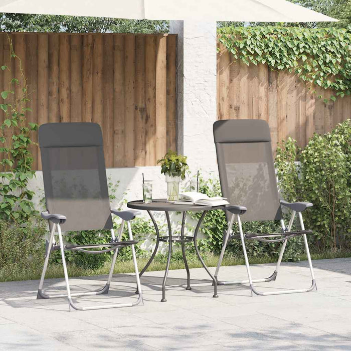 Scaune de camping pliante, 2 buc, gri, aluminiu - WALTI WALTI