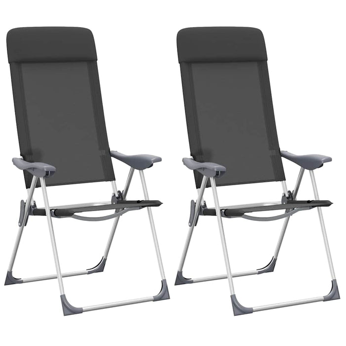 Scaune de camping pliante, 2 buc., negru, aluminiu - WALTI WALTI