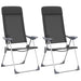 Scaune de camping pliante, 2 buc., negru, aluminiu - WALTI WALTI