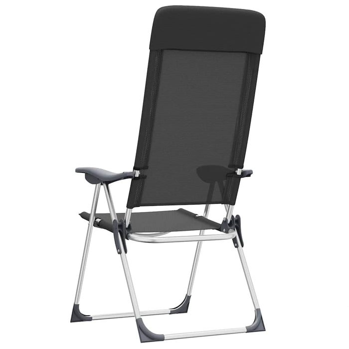 Scaune de camping pliante, 2 buc., negru, aluminiu - WALTI WALTI