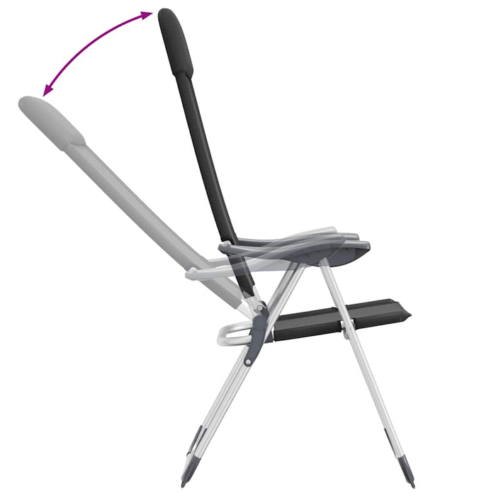Scaune de camping pliante, 2 buc., negru, aluminiu - WALTI WALTI