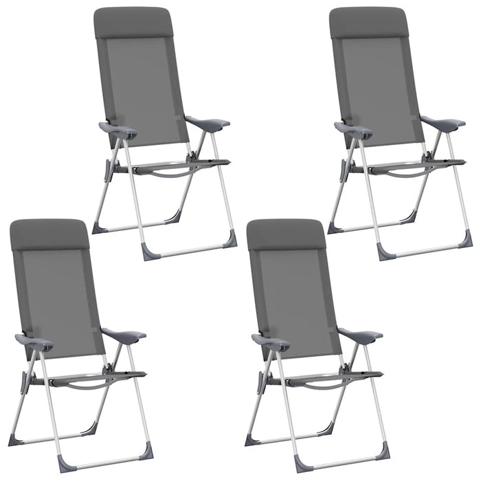 Scaune de camping pliante, 4 buc., gri, aluminiu - WALTI WALTI