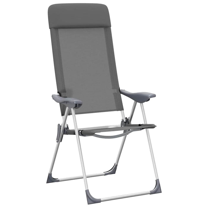 Scaune de camping pliante, 4 buc., gri, aluminiu - WALTI WALTI