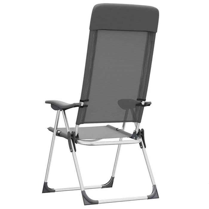 Scaune de camping pliante, 4 buc., gri, aluminiu - WALTI WALTI