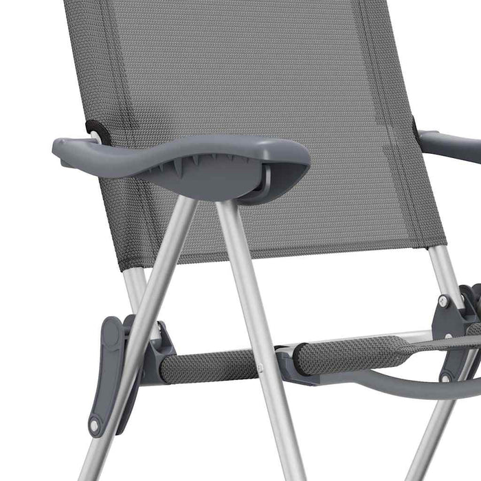 Scaune de camping pliante, 4 buc., gri, aluminiu - WALTI WALTI