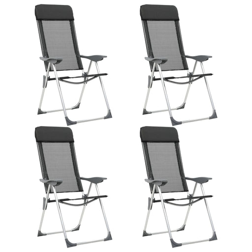 Scaune de camping pliante, 4 buc., negru, aluminiu - WALTI WALTI