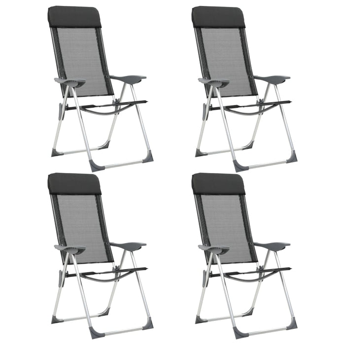 Scaune de camping pliante, 4 buc., negru, aluminiu - WALTI WALTI