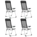 Scaune de camping pliante, 4 buc., negru, aluminiu - WALTI WALTI