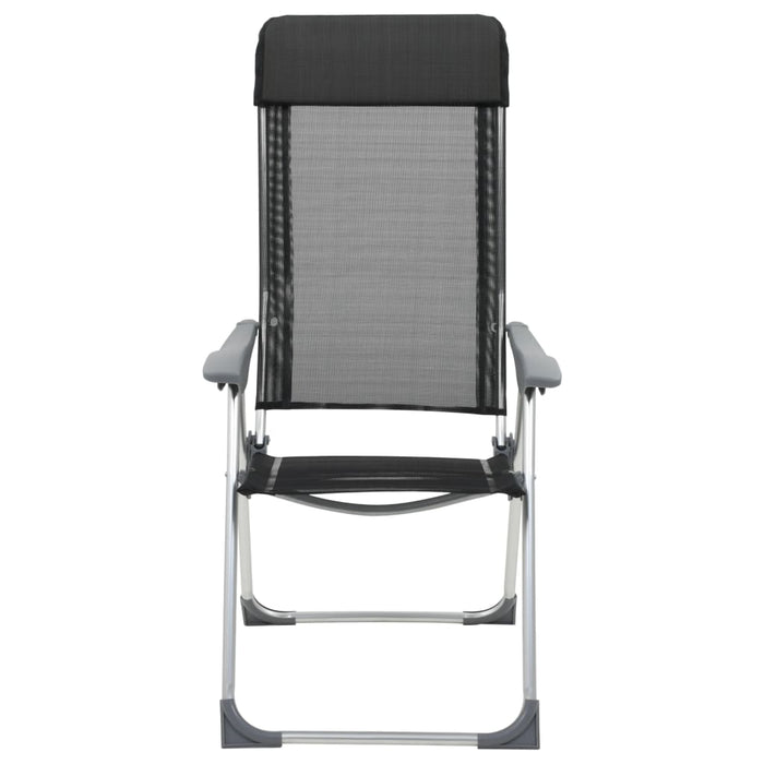 Scaune de camping pliante, 4 buc., negru, aluminiu - WALTI WALTI
