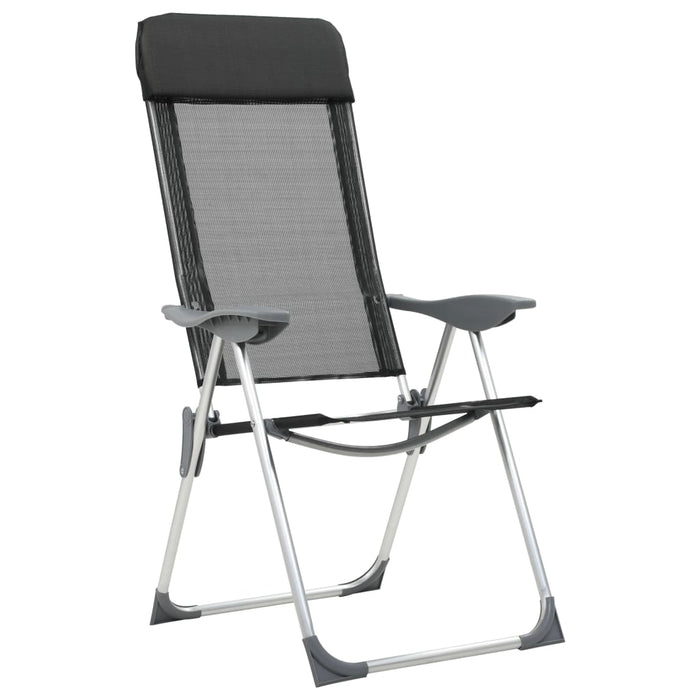 Scaune de camping pliante, 4 buc., negru, aluminiu - WALTI WALTI