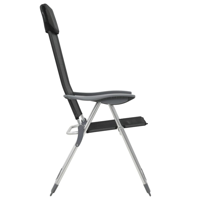 Scaune de camping pliante, 4 buc., negru, aluminiu - WALTI WALTI